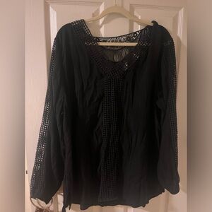Cato Woman’s black crochet detail blouse